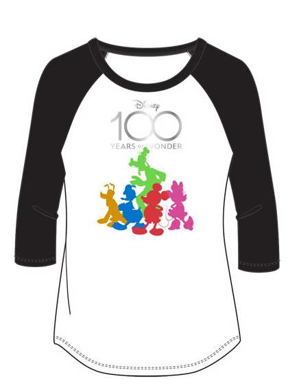 Junior Disney 100 years of Wonder Raglan 3/4 Sleeve Tee