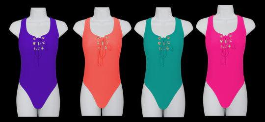 Junior Fashion 1Piece Swimsuit with a Tie Front