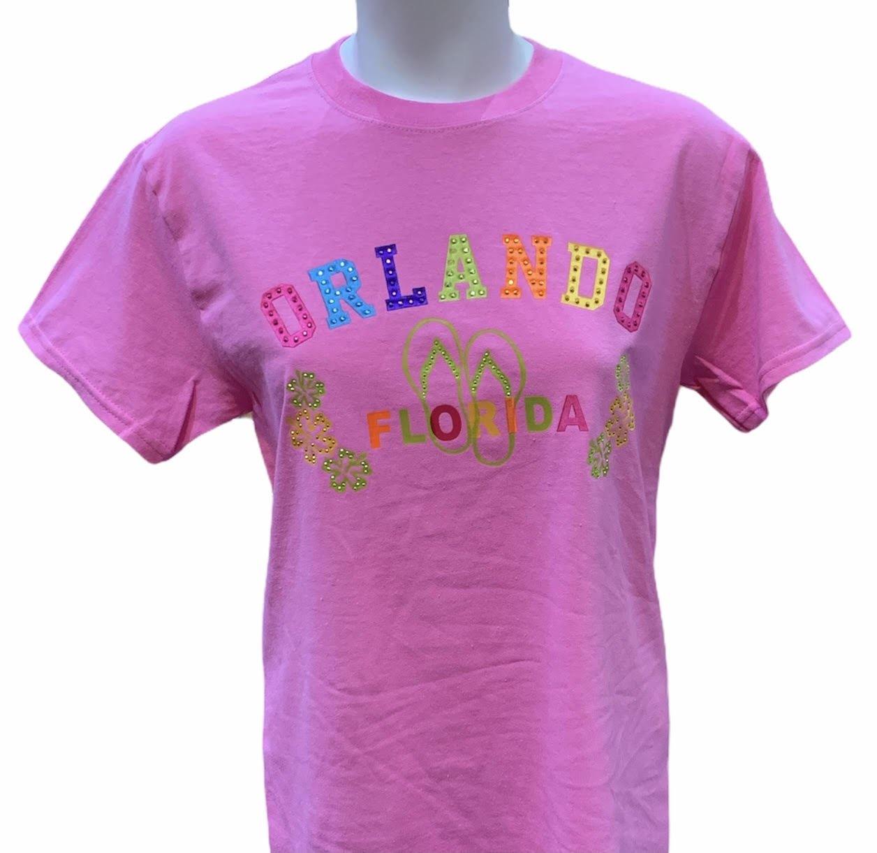 Light Pink Flip Flop Orlando T-shirt w/Stone