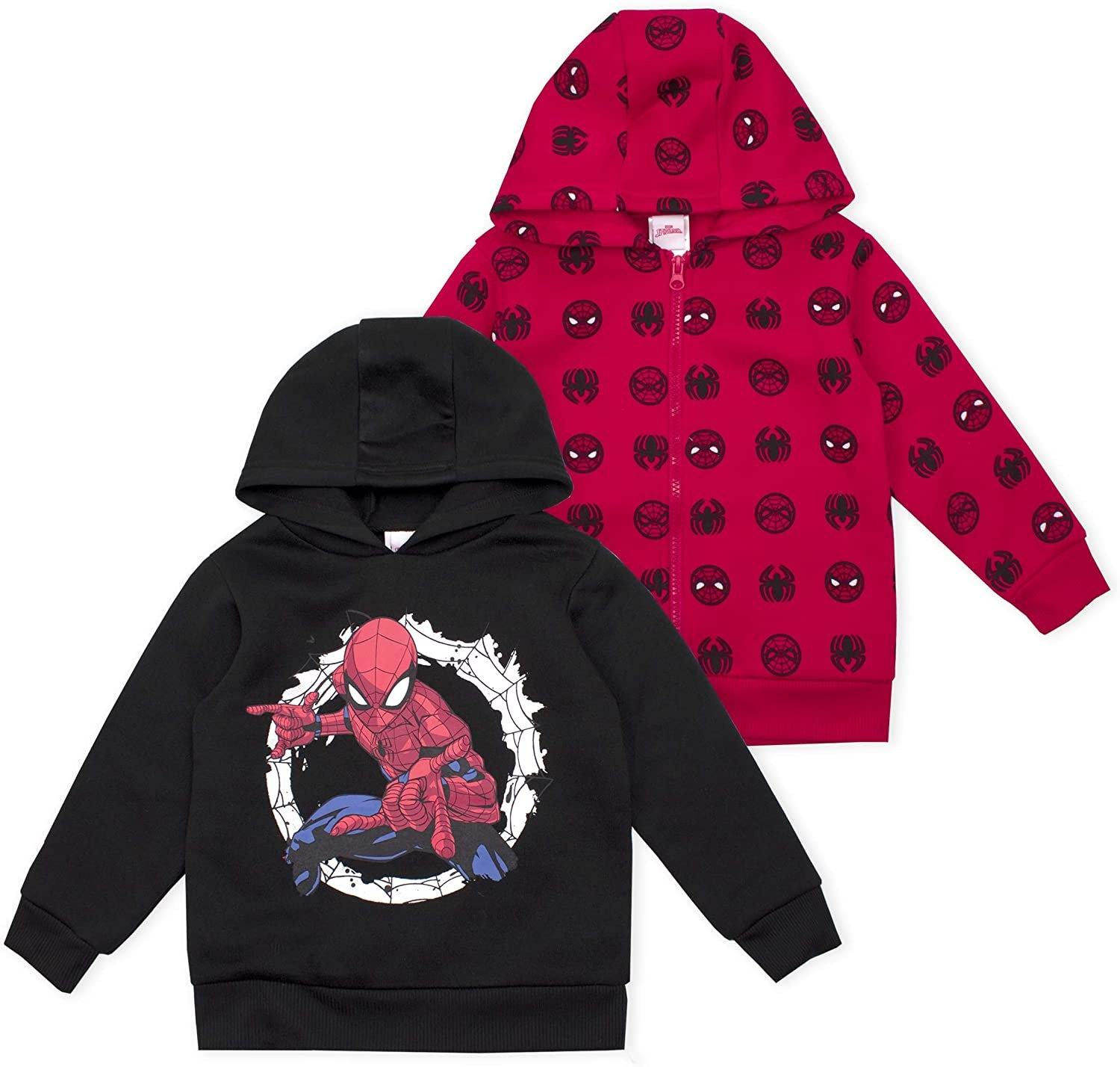 Marvel 2-Pack Spiderman Hoodie Sweatshirts for Boys and Toddlers 3T