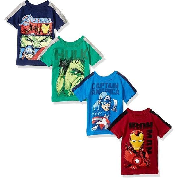 Marvel Boys 4 Pack Avengers T Shirts