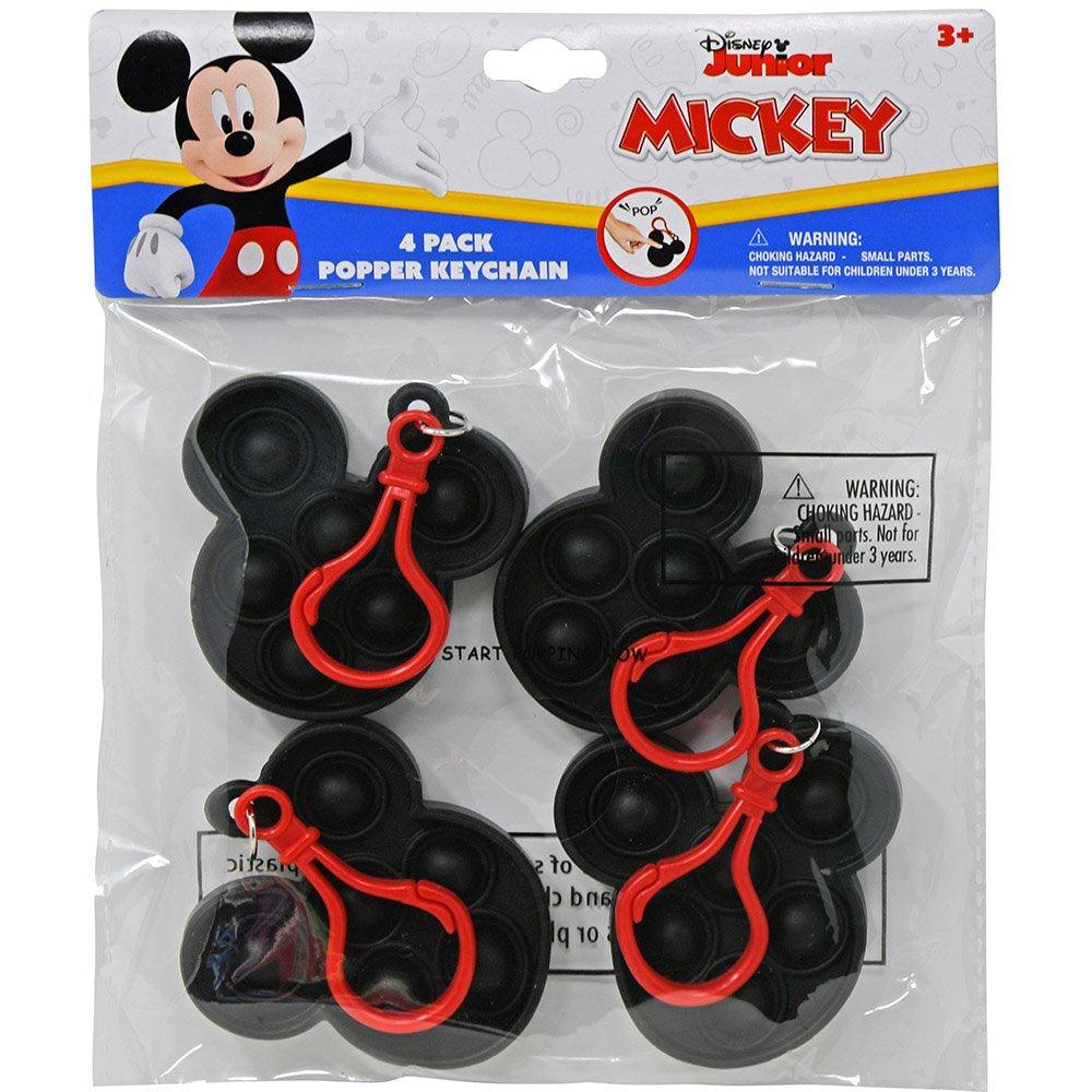 Mickey 4pk Shaped Pop Fidget Keychain in Bag with Header