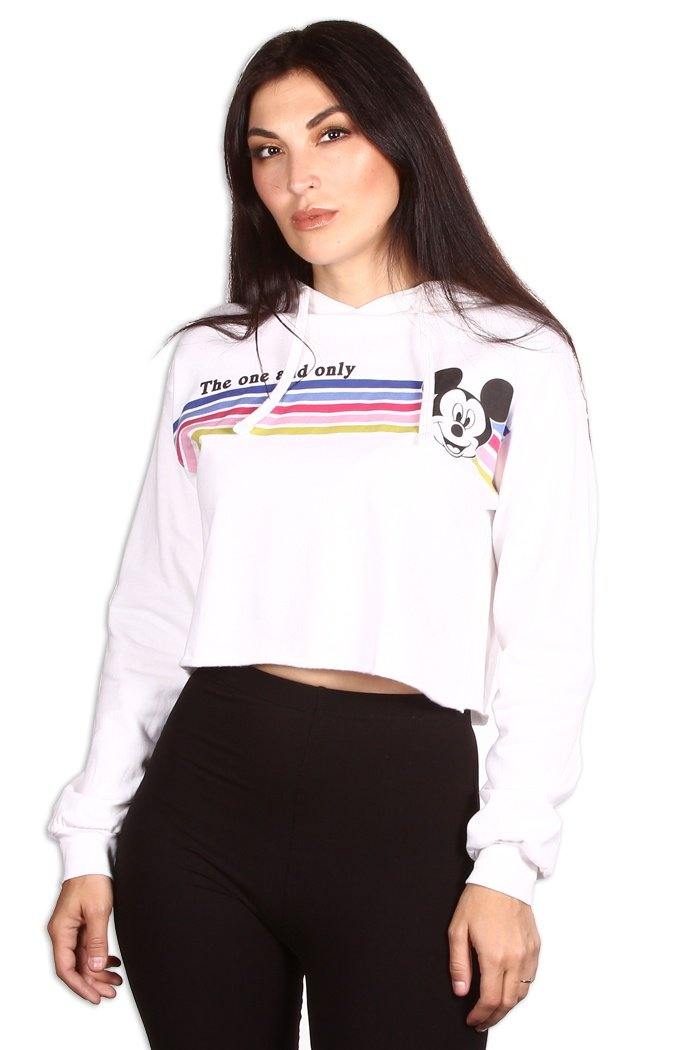 Mickey Juniors Crop Hooded Sweatshirt One and Only
