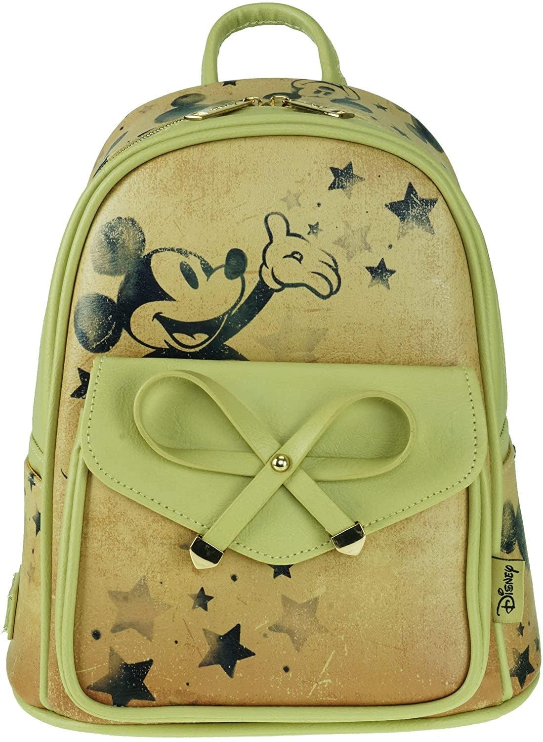 Mickey Mouse 11" Vegan Leather Mini Backpack- Ribbon
