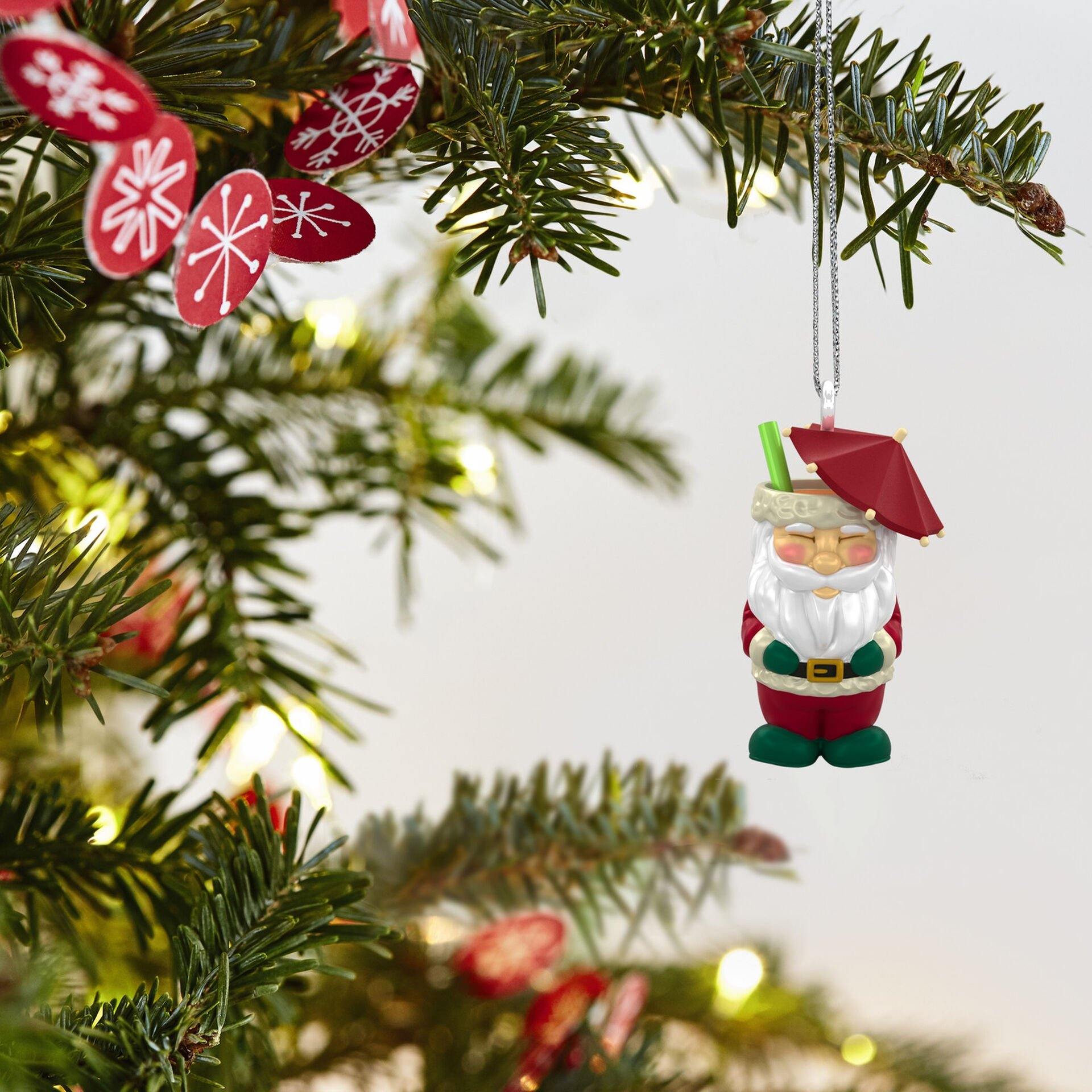 Mini Santa Tiki Mug Ornament, 0.9"