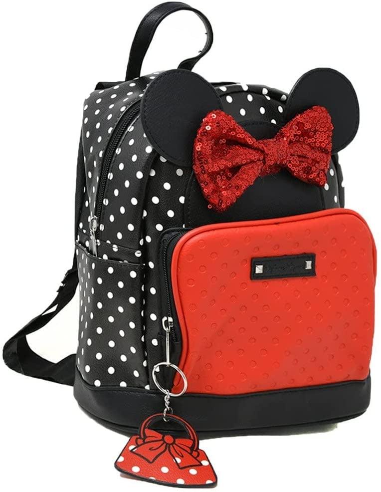disney black mini backpack Minnie 10" Mini Deluxe Backpack with 1 Front pocket