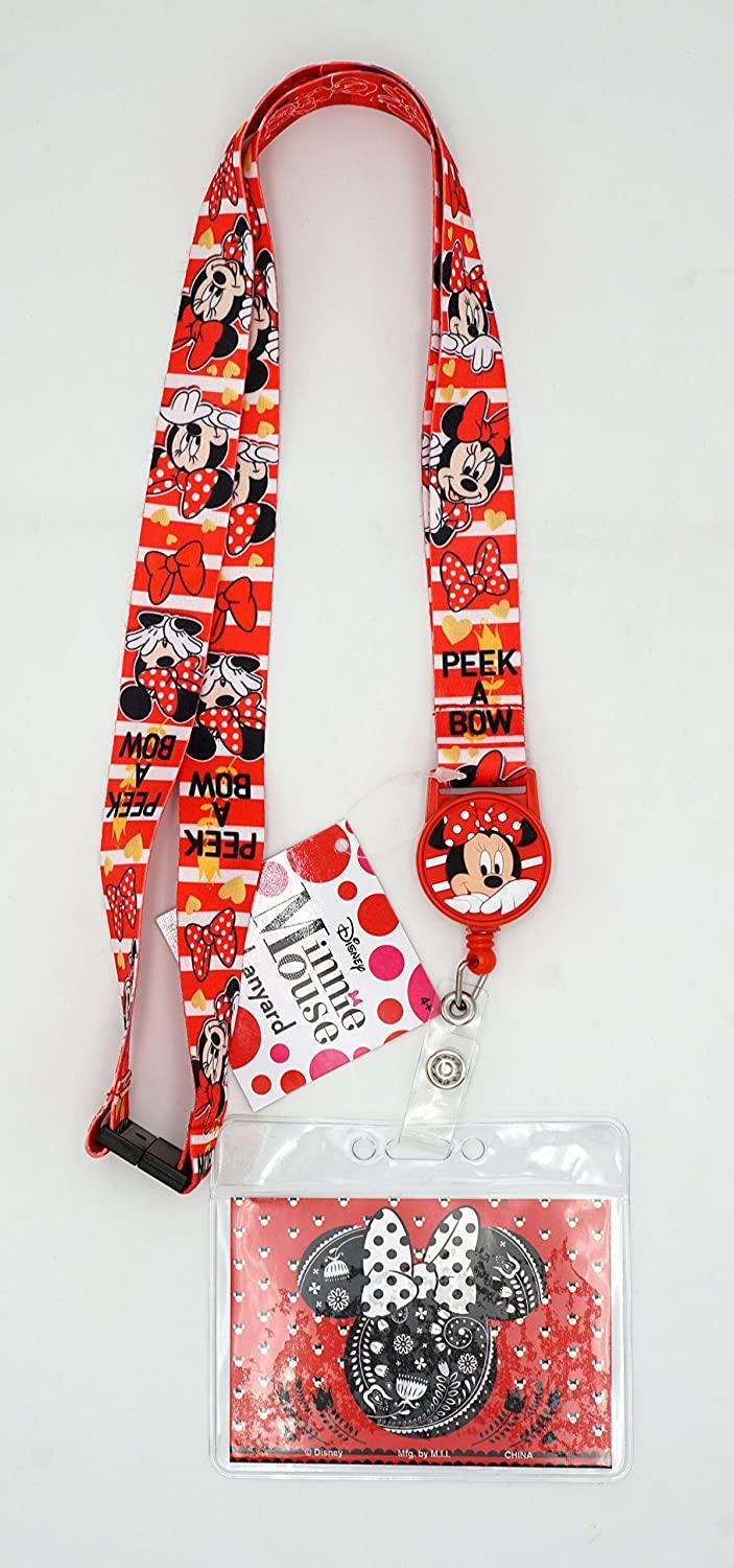 Minnie Mouse Lanyard With Retractable Card Holder