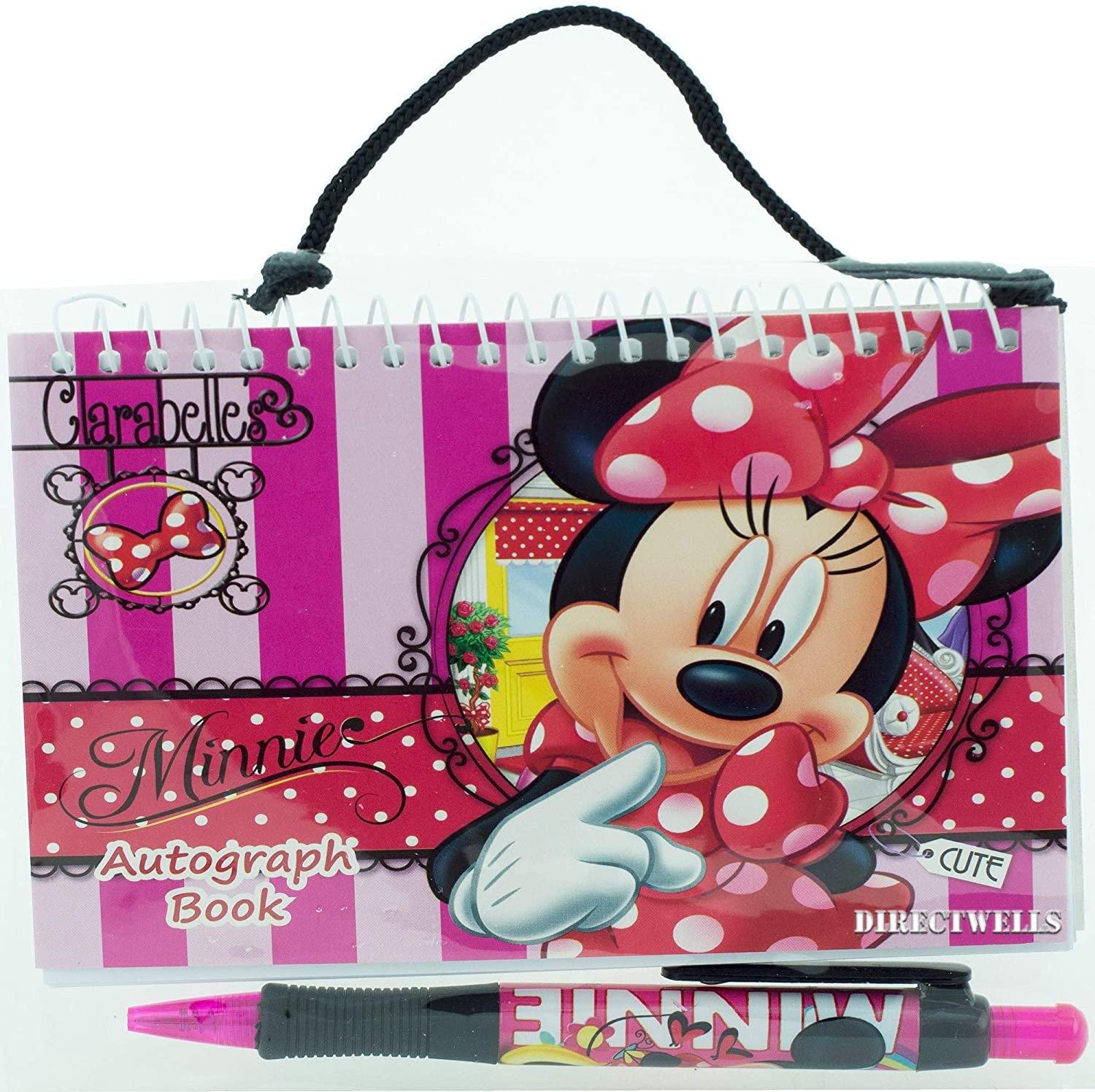 Minnie Mouse Pink Autograph Book With Pen