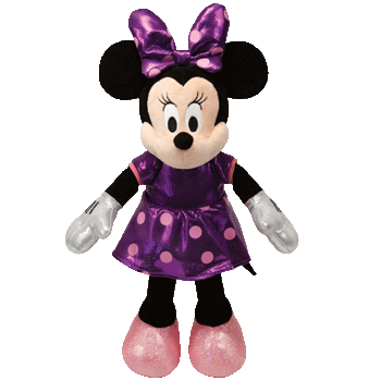 Minnie Mouse Ty Plush Purple Sparkle 13"