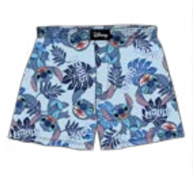 Disney Man's Boxer Stitch Hibiscus Blue