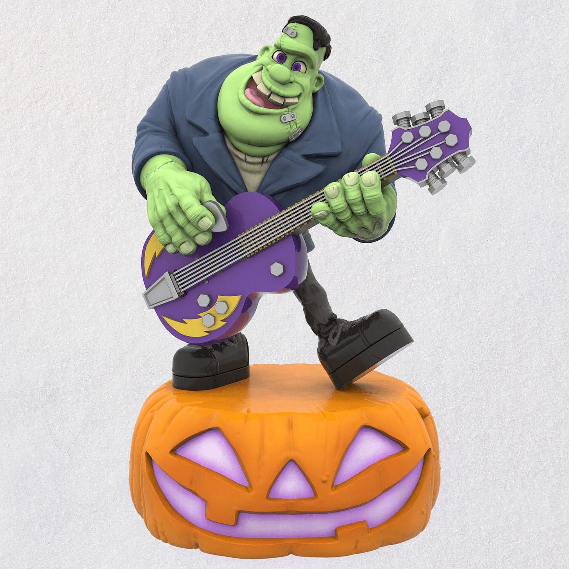 Monster Mash Collection Frank On Guitar Musical Halloween Ornament With Light New In Box