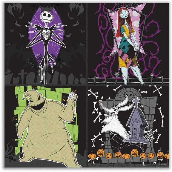 Nightmare Before Christmas Character Grid 12" X 12" Canvas Wall Art