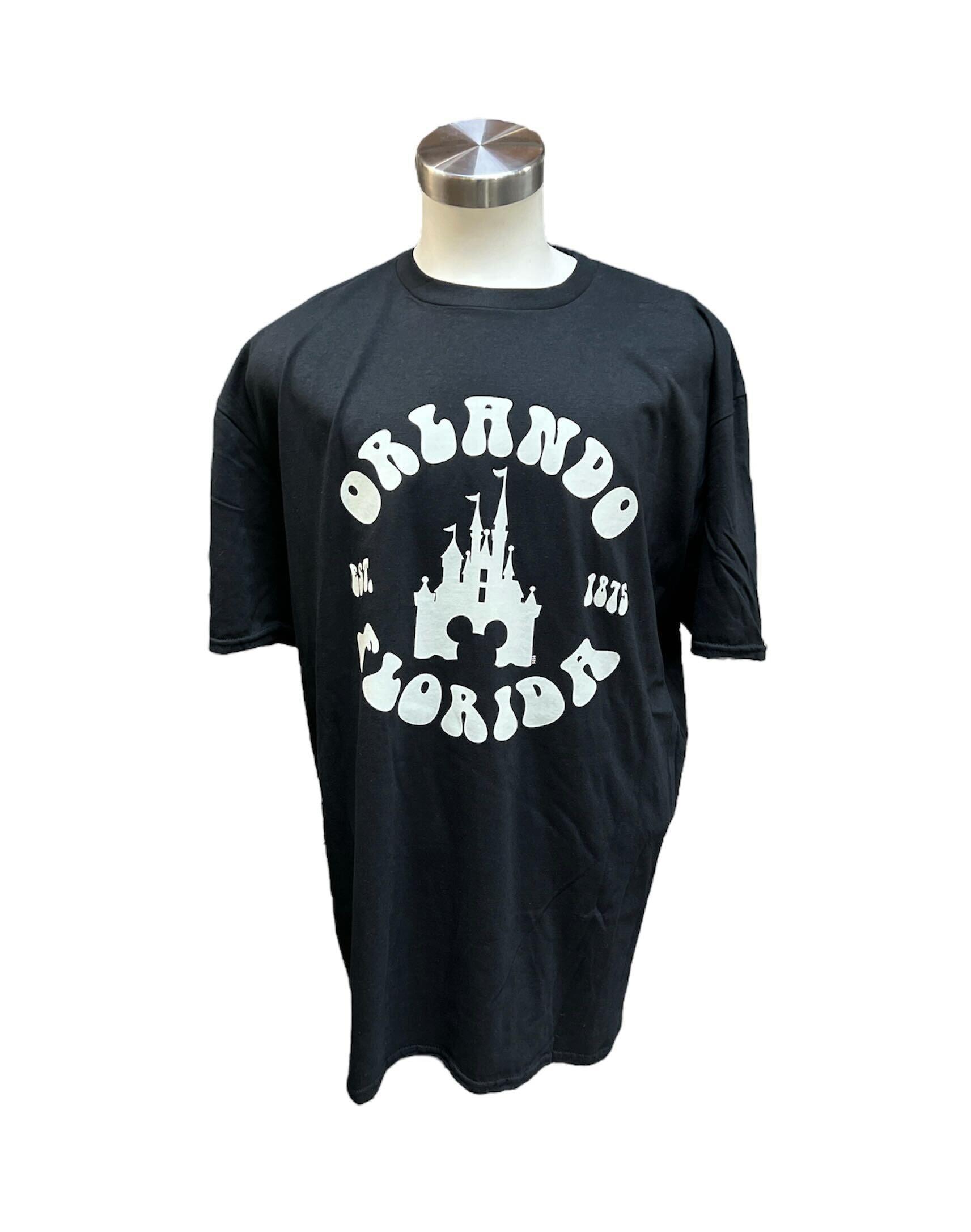Orlando FL Est. 1875 Disney Castle Black T-Shirt