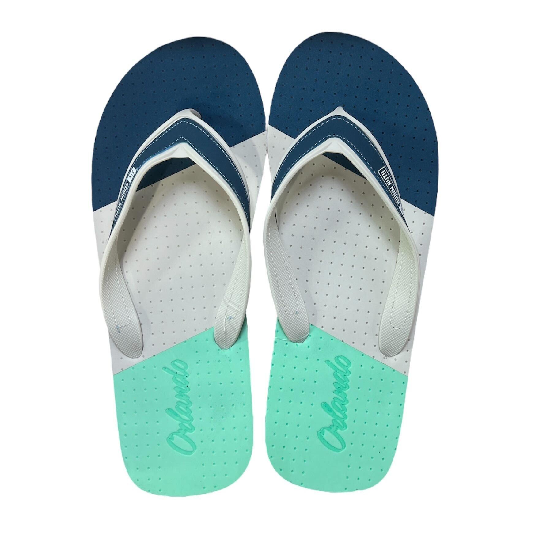 Orlando Mens Tri Color Flip Flop - Turquoise