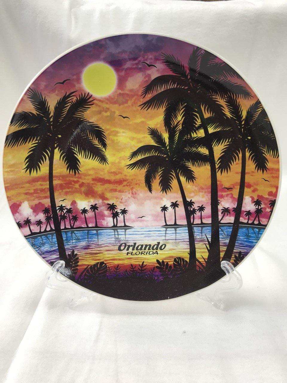 Palm Sunset 7.5" Ceramic W/Stand Plate