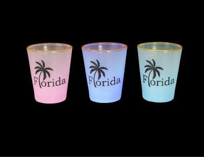 Pastel Gold Rim Shot Glass Palm Design Asst.