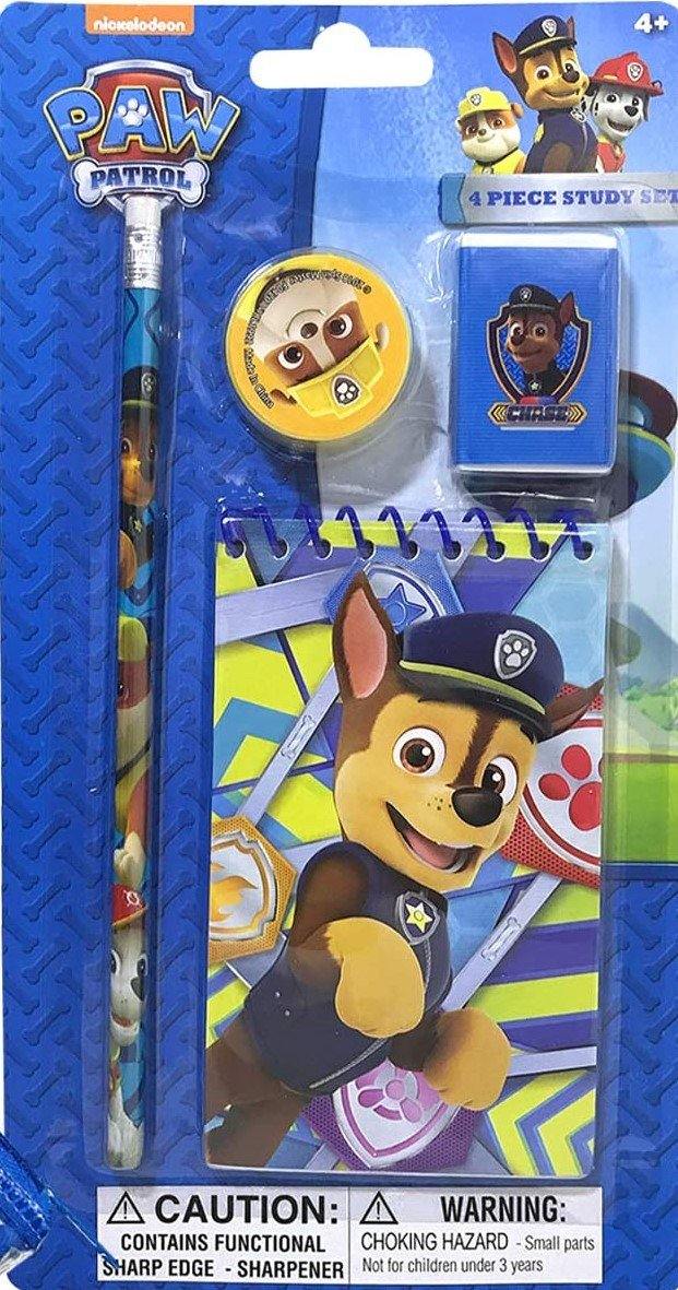 PAW PATROL 4PK STUDY KIT ON CARD