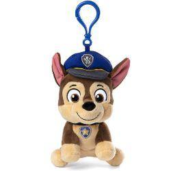 Paw Patrol Chase Backpack Clip Plush Stuffed Animal Dog, Blue, 4"