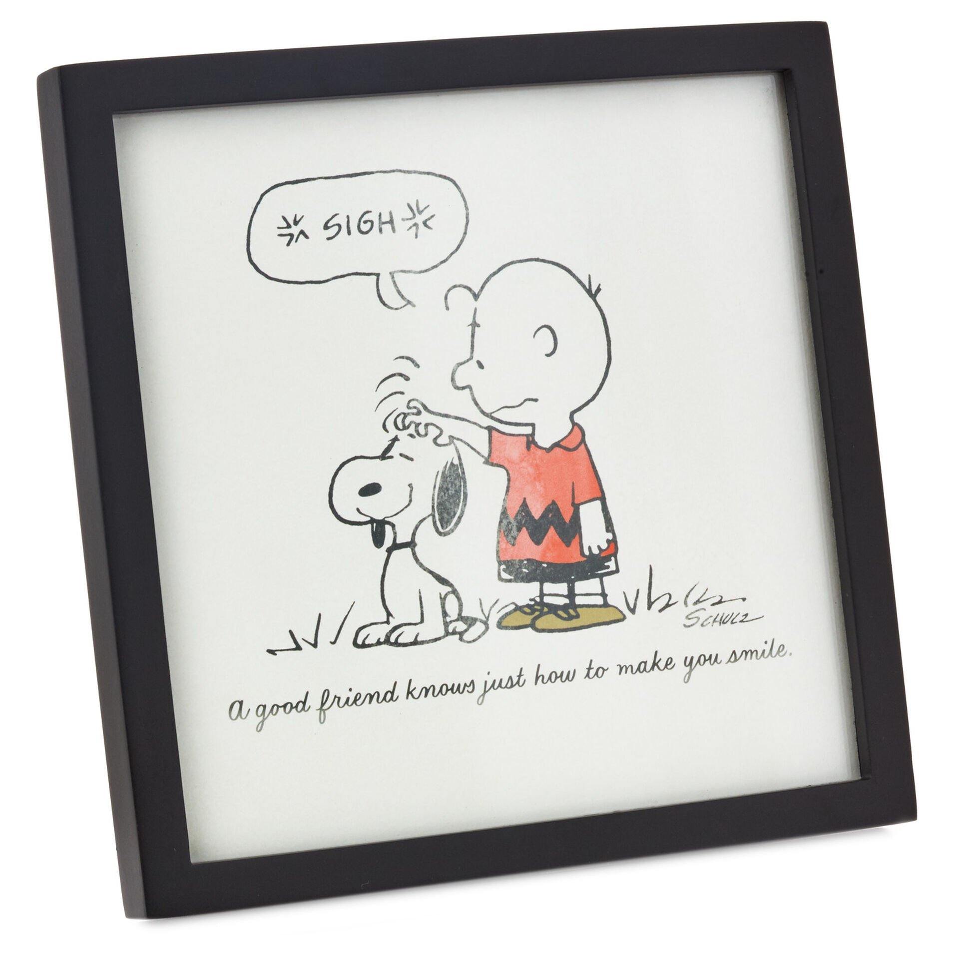 Peanuts Charlie Brown and Snoopy Friends Make You Smile Framed Artwork