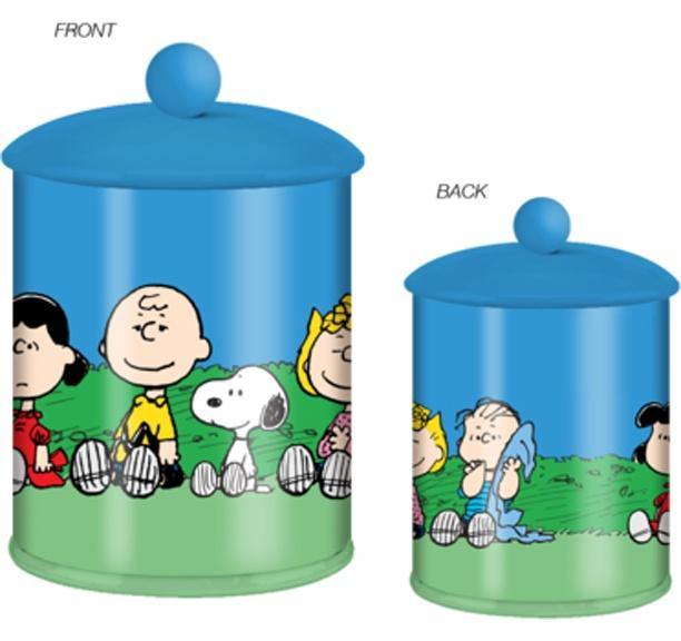 Peanuts Group Sitting Outside Large Canister Ceramic Cookie Jar