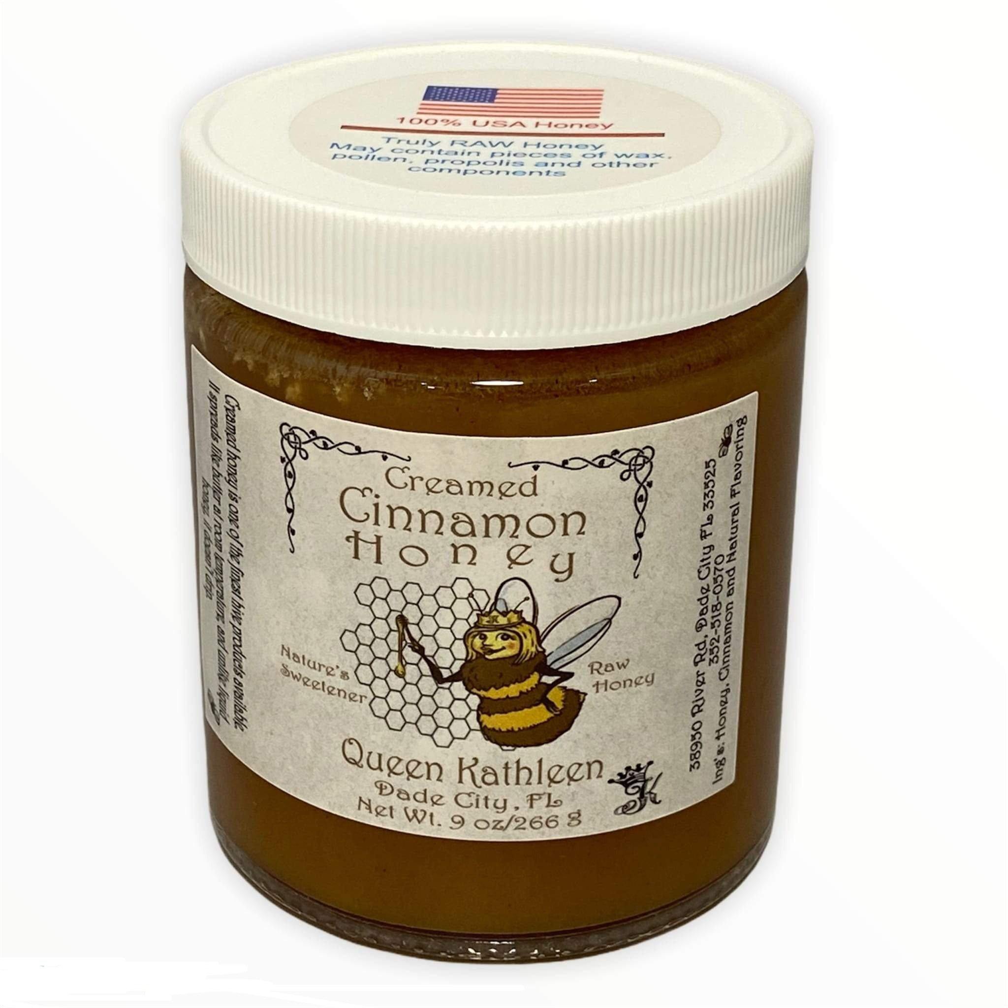 Queen Kathleen Creamed Cinnamon Honey 9oz Jar