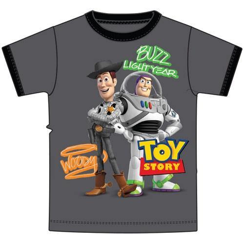 Ringer Tee Toys Story Woody Buzz, Charcoal & Black