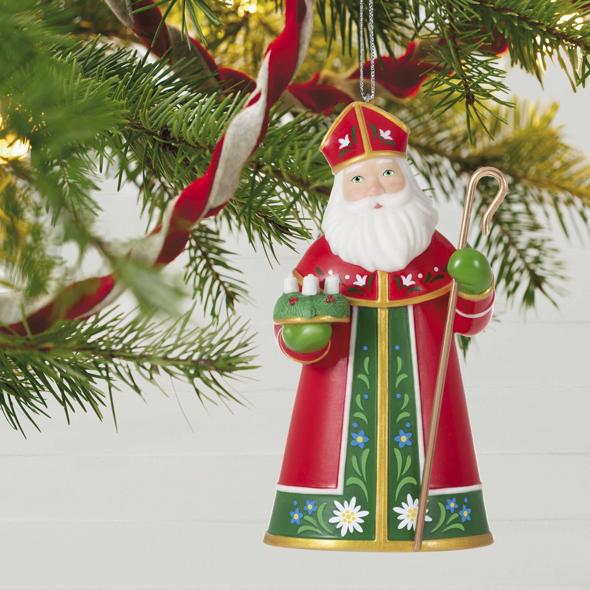 Santas From Around the World Austria Porcelain and Metal Ornament