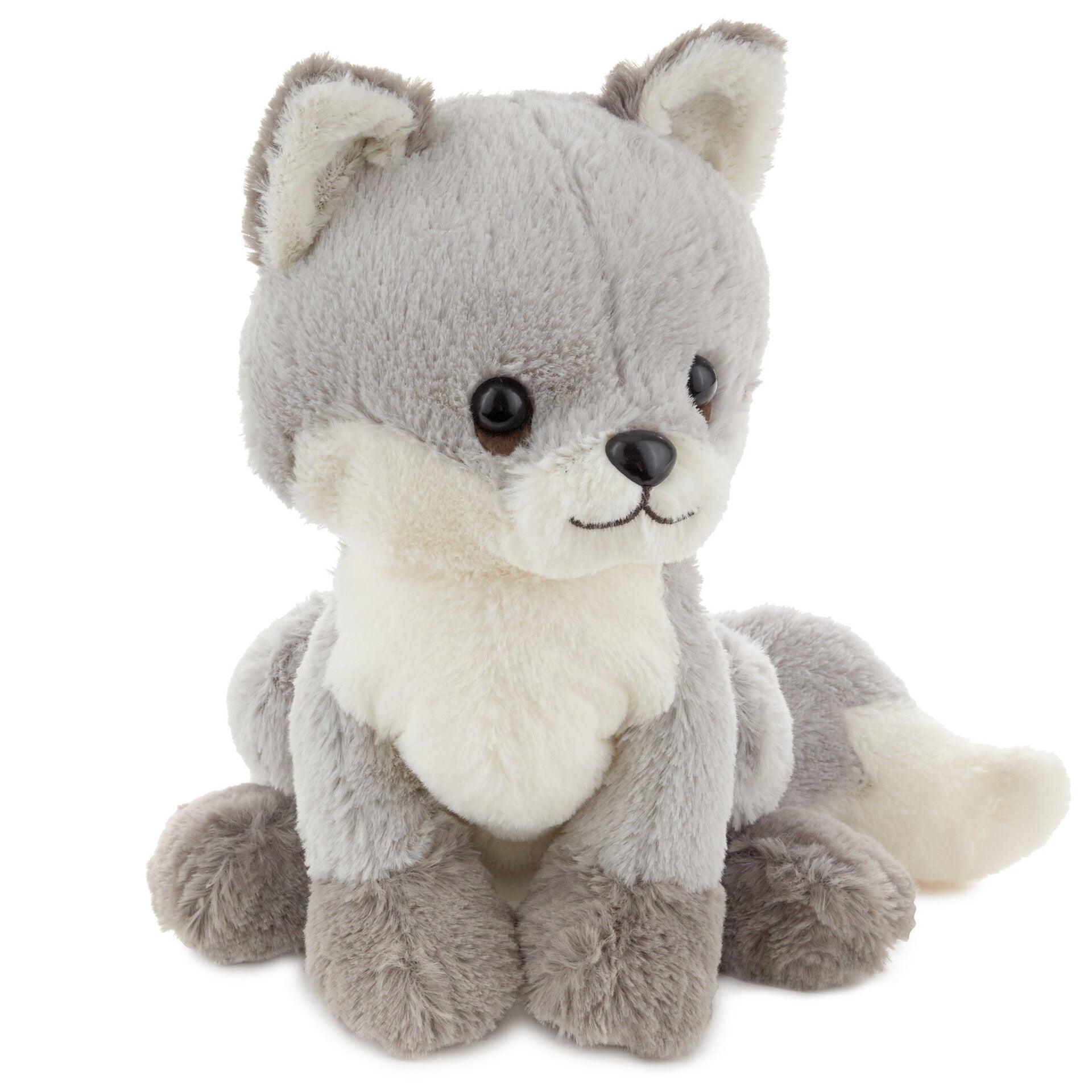 Silver Baby Fox Stuffed Animal, 8"