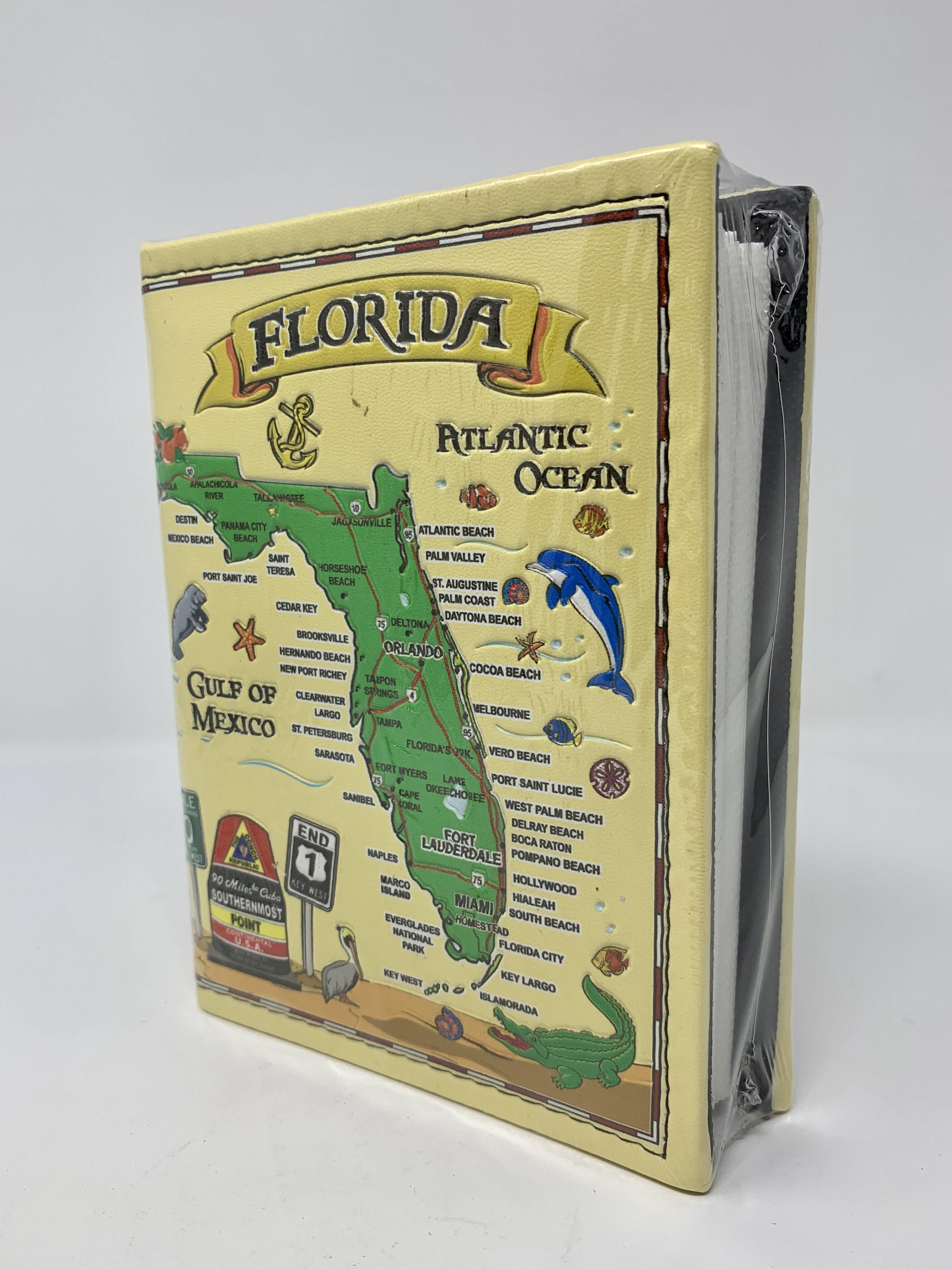 Small Leather Photo Album Florida Map1