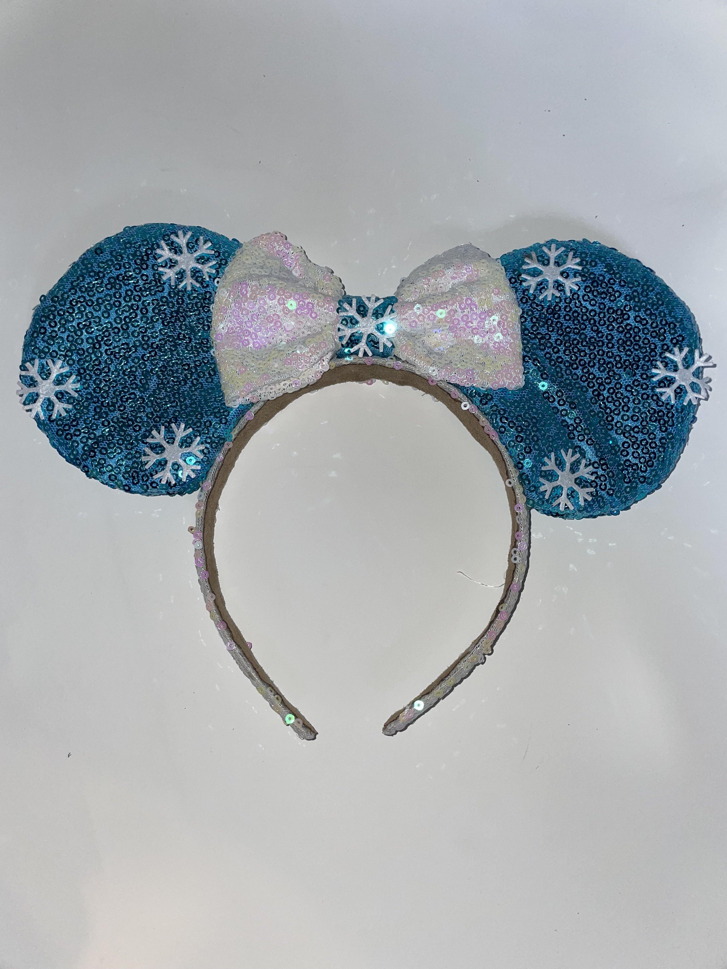 Snowflake Light Blue Ears White Bow
