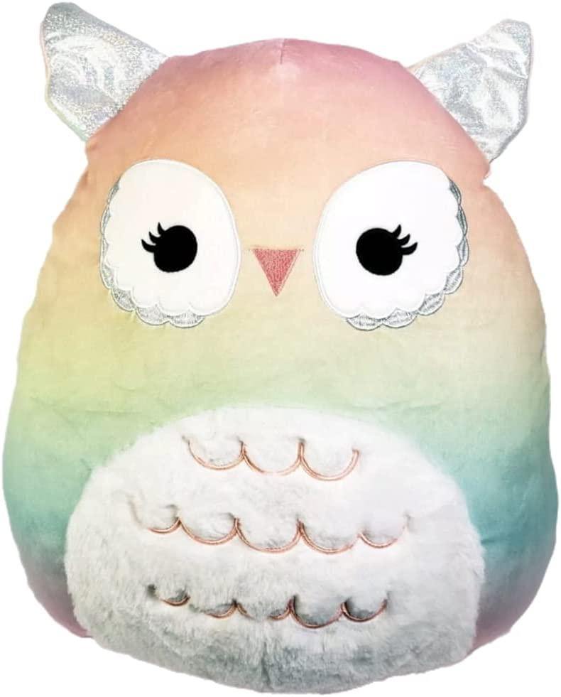 Squishmallow Official Kellytoy 16 Inch Soft Toy Animals (Britta The Rainbow Owl)