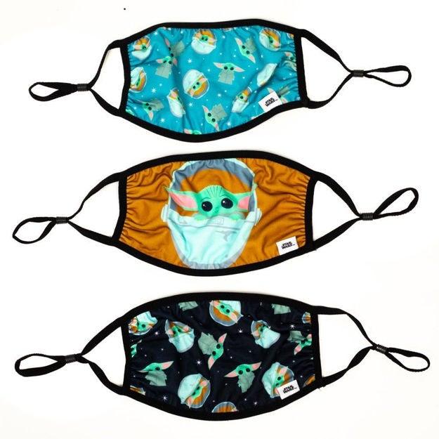 Star Wars The Mandalorian Grogu 3 Pack Adjustable Face Covers