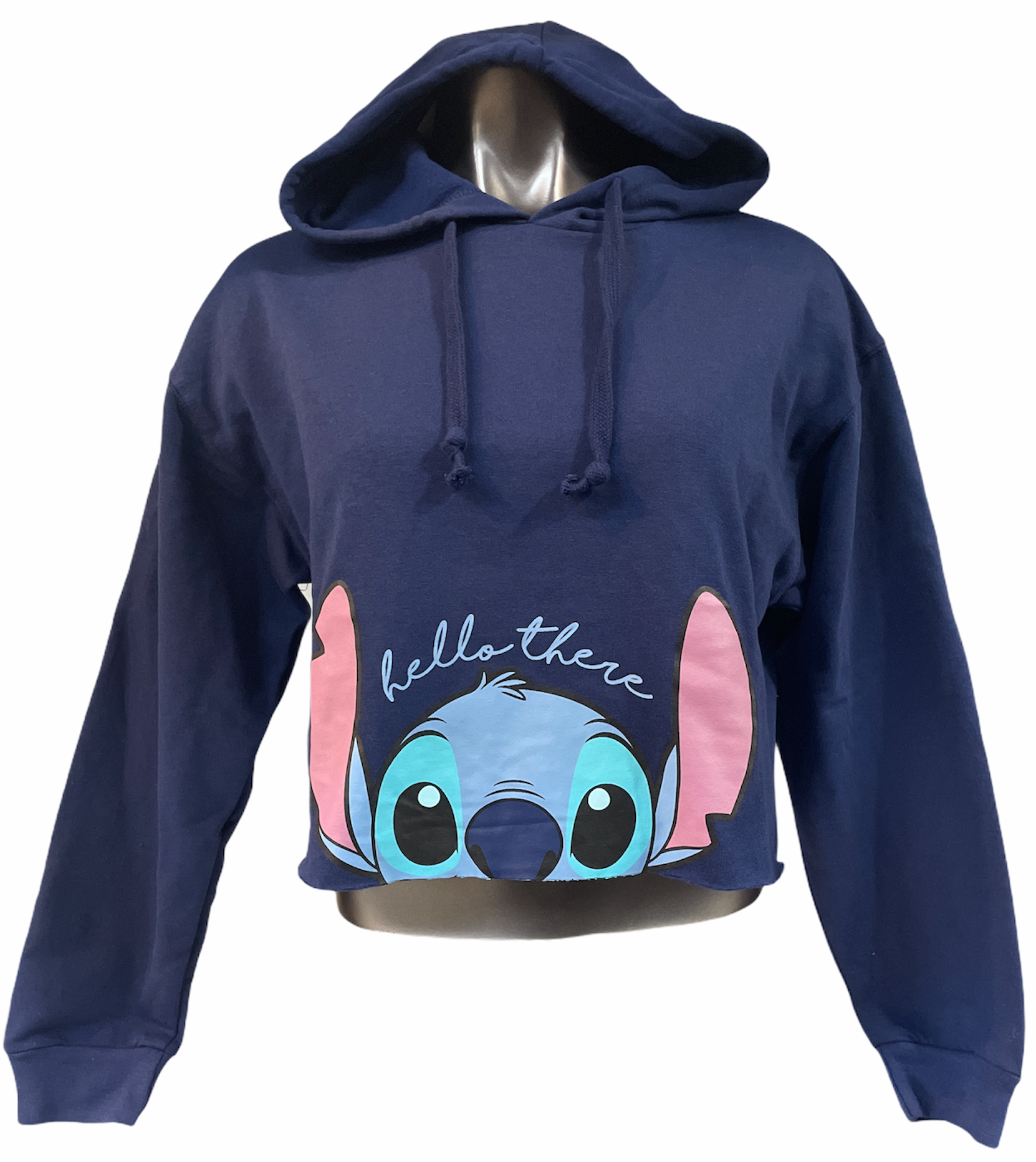 Stitch Hello There Junior Crop Top Sweatshirt