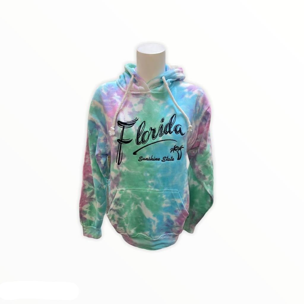 Tie-dye Polyester Florida Palm / Seafoam , Pink