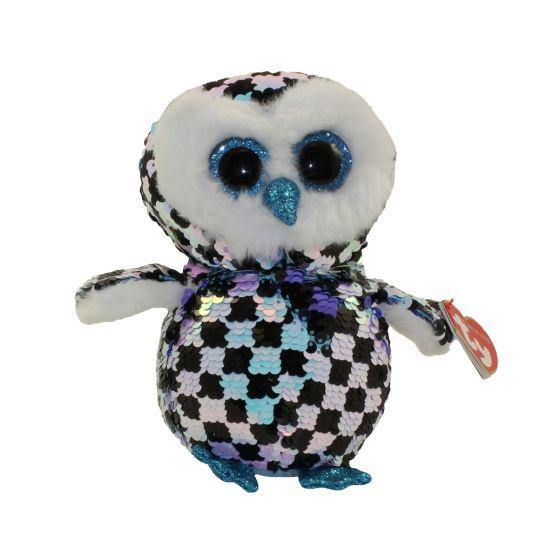 Ty Flippables Sequin Plush - Topper The Checkered Owl (Regular Size - 6 Inch)