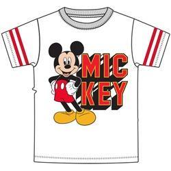 Youth Boys Stripe Sleeve Mickey & Friends Tee, White