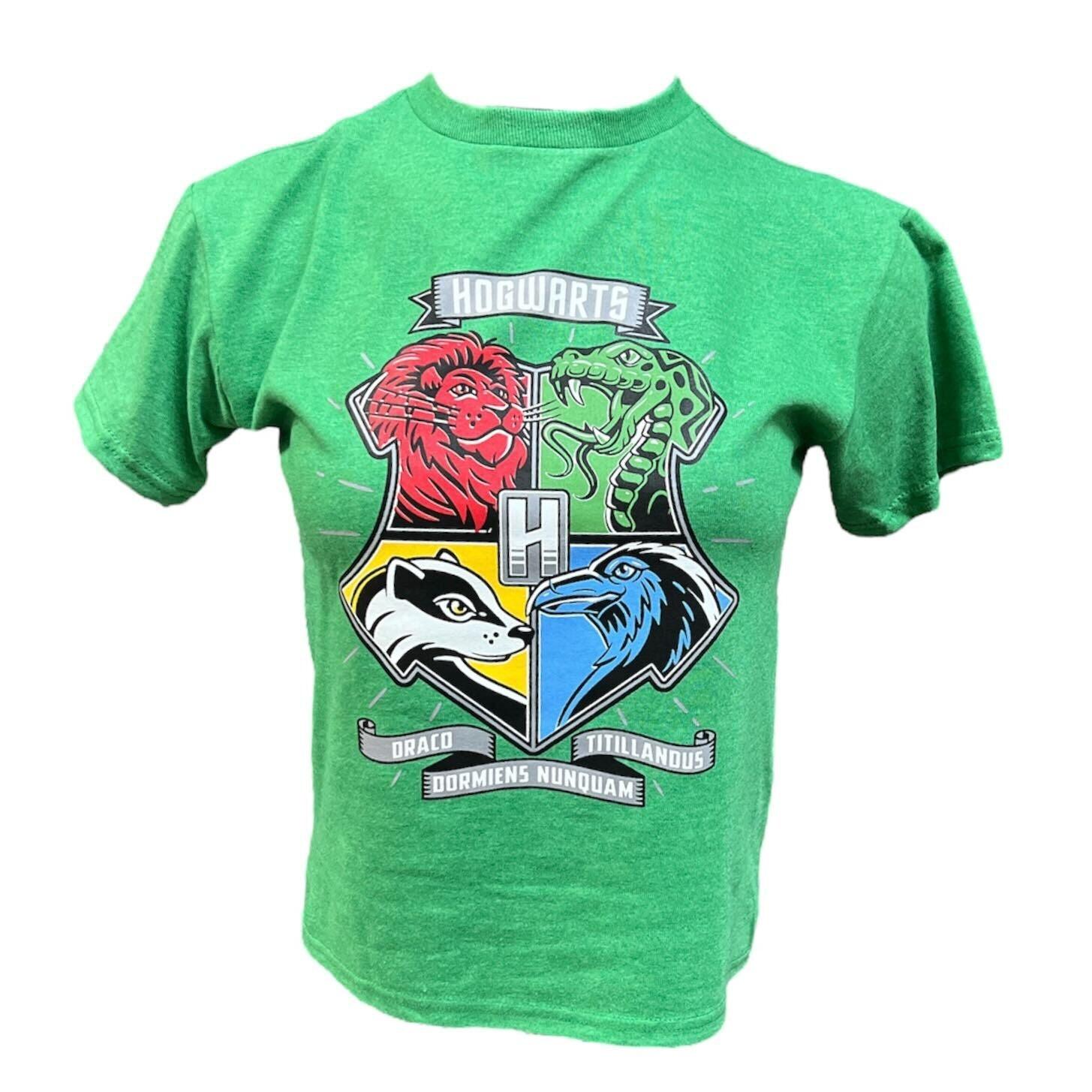Youth Harry Potter Animated Crest Heather Green Tee