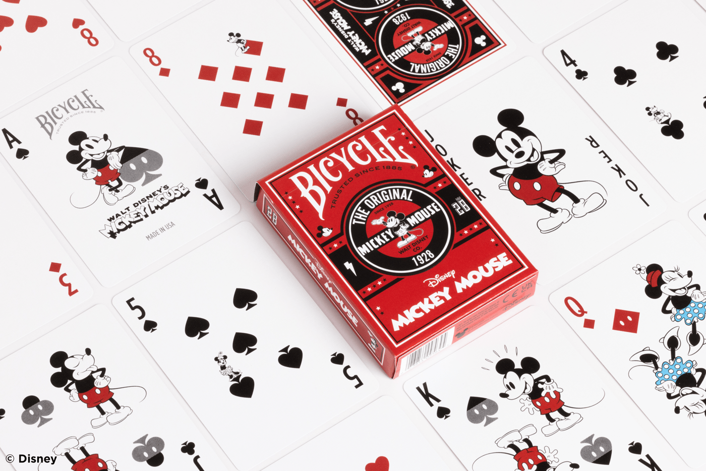 Bicycle Disney  Red Classic Mickey Mouse  Playing Cards