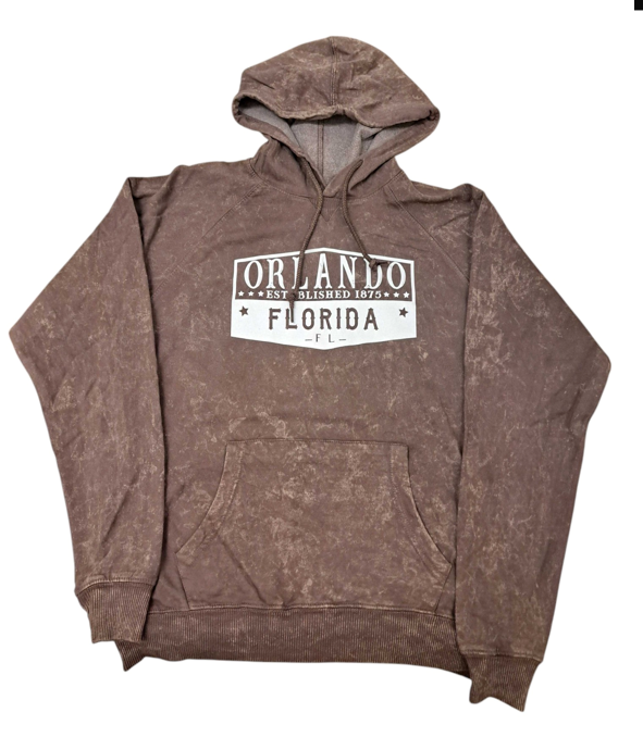 Unisex Orlando FL Reglan Hoodie Mineral Wash Cocoa