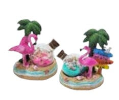 Palm Flamingo Figure w/Globe Asst