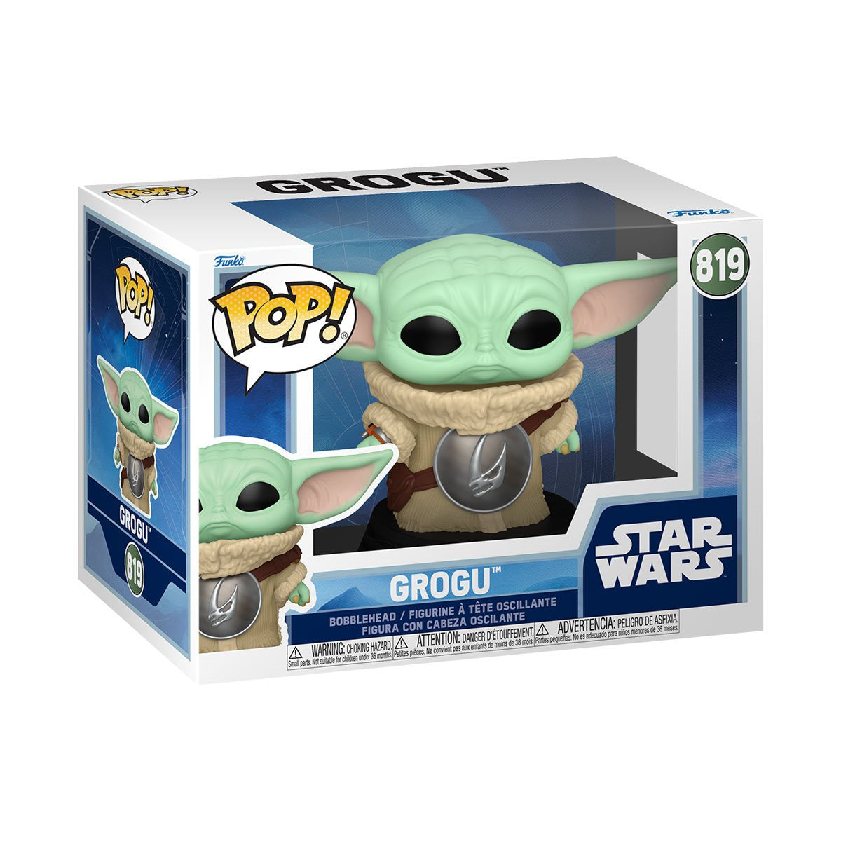 Star Wars: The Mandalorian and Grogu Grogu with Crest Funko