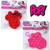 [2 PACK]Minnie Head Shaped Fidget Keychain Red and Pink