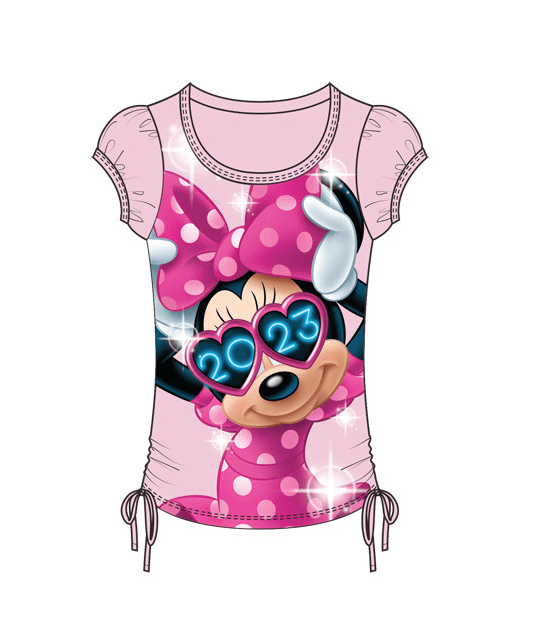 2023 Youth Disney Minnie Mouse Glamourous Cinch Tie Top