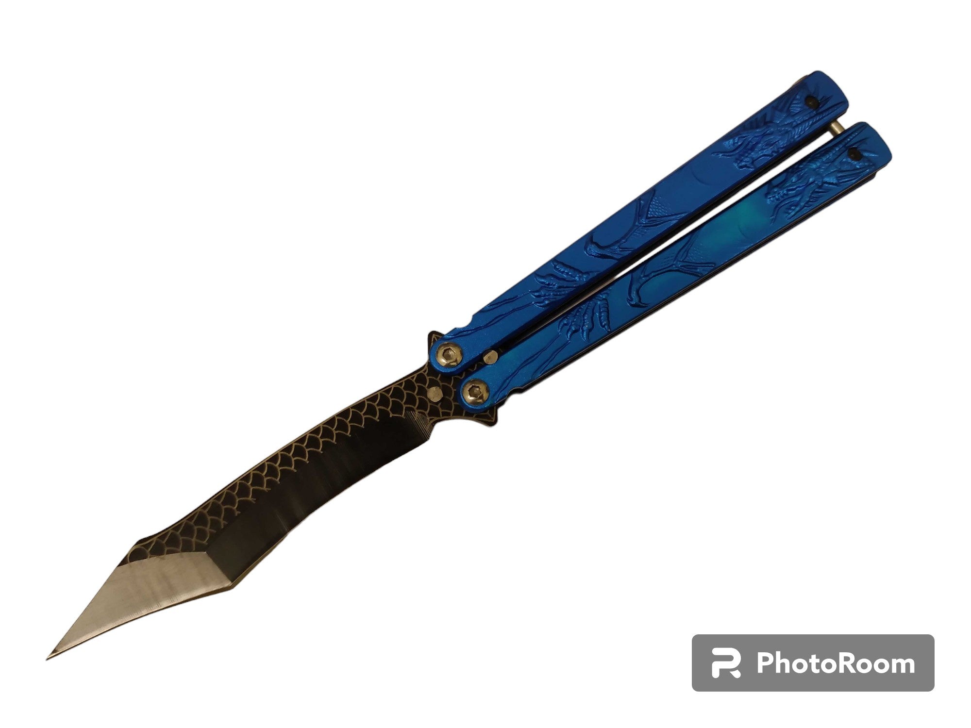 Blue Dragon Handle Folding Knife 5''