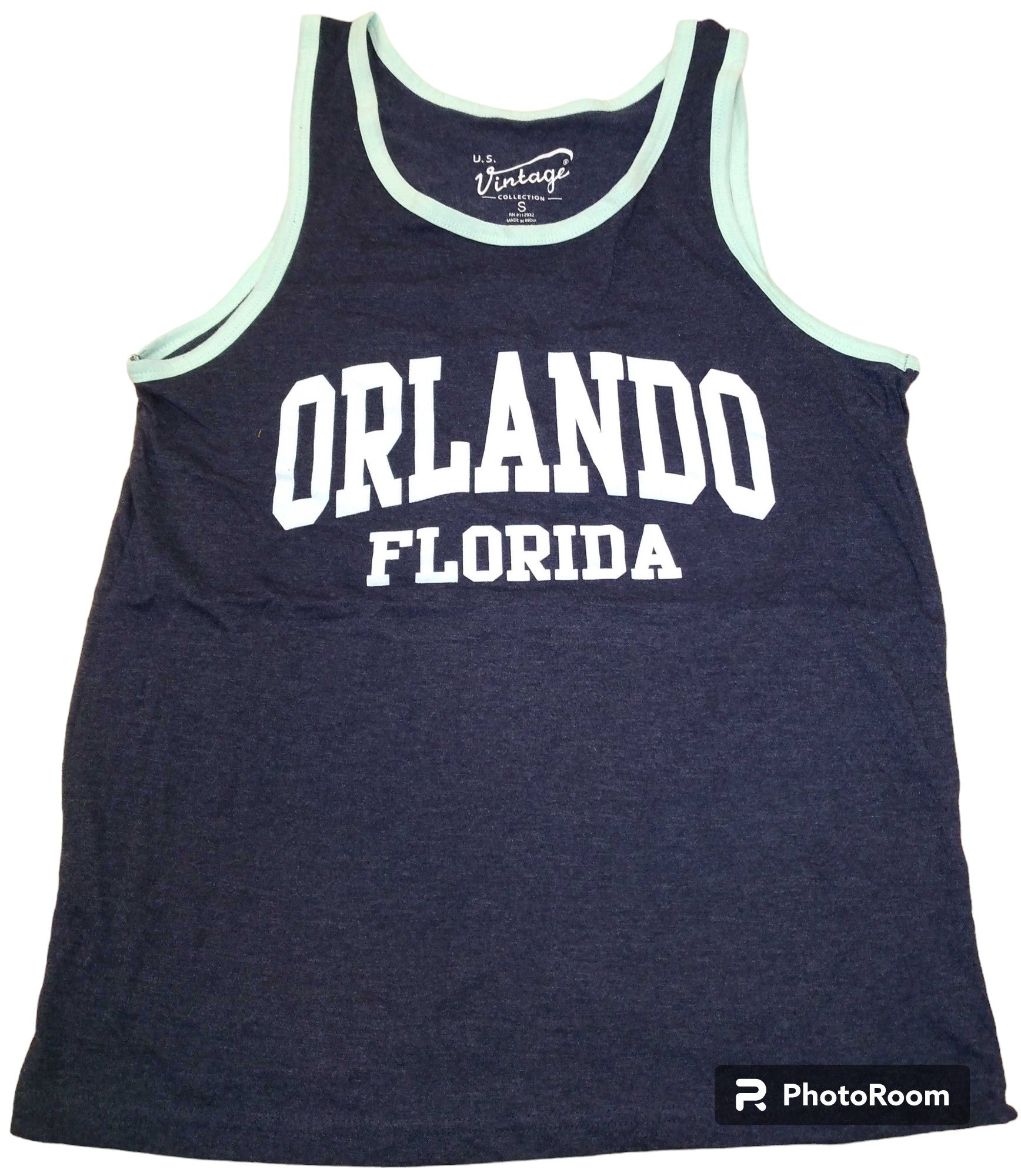 Heather Navy/Seafoam Men's Solid Tank Top