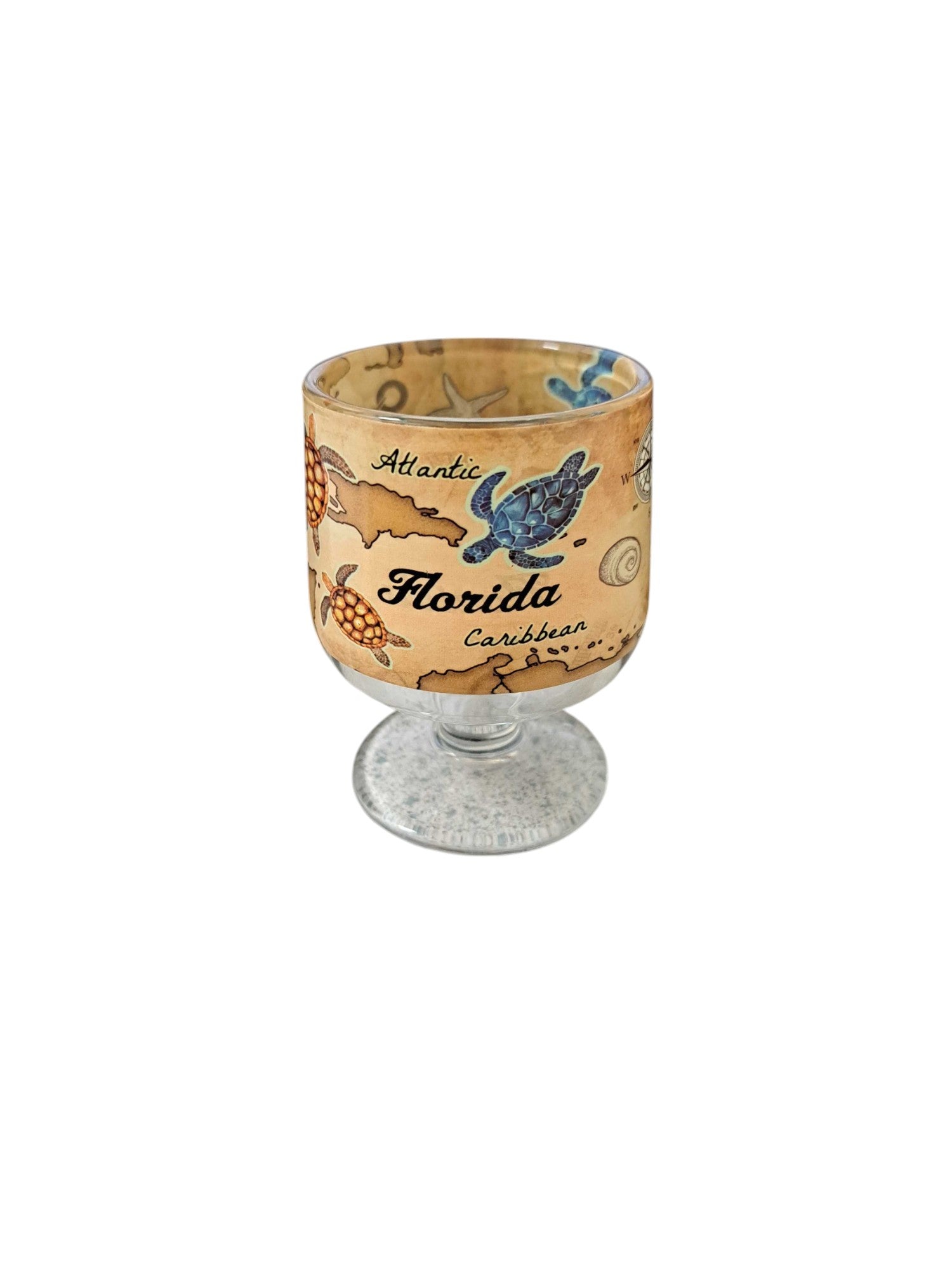 Nautical Footed Shot Glass Turtle Design