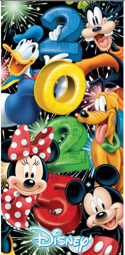 Disney 2025 Mickey & Gang Beach Towel Vertical Stack