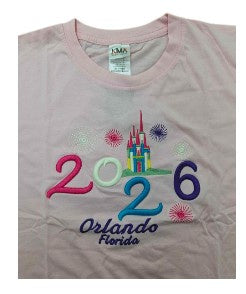 2026 Orlando Florida Castle Soft Pink T-Shirt