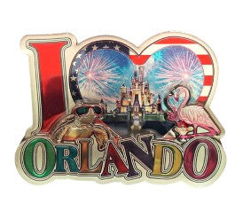 I Love Orlando Foil Magnet