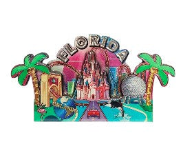 Foil Amusement Park Florida Small Magnet